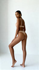 Voile Beige Élégance - Ensemble Lingerie