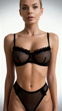 Voile Noir Élégance - Ensemble Lingerie