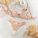 Voile Beige Élégance - Ensemble Lingerie